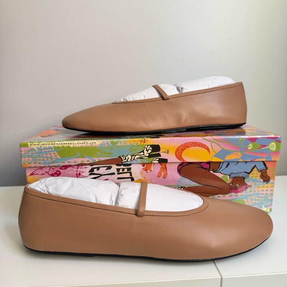 Jeffrey Campbell Shoes - New Jeffrey Campbell Dancerina Dark Beige Tan Ballet Maryjane Flat Women Sz 9